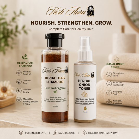 Herbal Hair Shampoo & Onion Toner Bundle